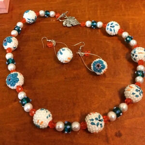 - Handmade necklace & earring set